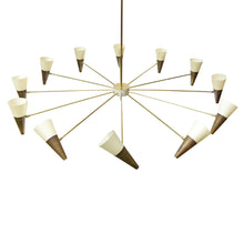 Load image into Gallery viewer, JDV 12 Brass and Ivory Colour Shades Ceiling light by Diego Mardegan