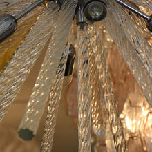 Load image into Gallery viewer, Murano twisted clear Glass Sputnik ceiling light