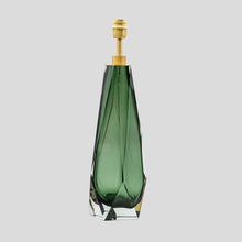 Load image into Gallery viewer, Pair of Briolette Murano glass emerald green table lamps