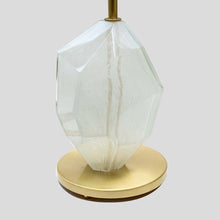 Load image into Gallery viewer, Pair of Ice colour faceted Murano glass table lamps