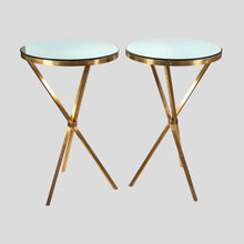 Load image into Gallery viewer, Pair of Italian design brass Gueridon side table