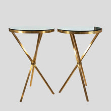 Load image into Gallery viewer, Pair of Italian design brass Gueridon side table