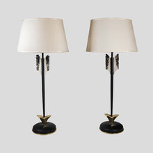 Load image into Gallery viewer, Pair of Midcentury arrow shaped base table lamps