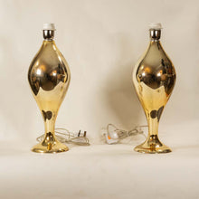Load image into Gallery viewer, Pair of Murano glass gold mirrored table lamps