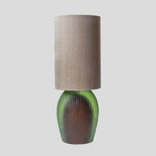 Load image into Gallery viewer, Pair of Murano mink green submerso Battuto table lamps