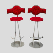 Load image into Gallery viewer, Pair of Vintage Steel metal Martini bar Stools
