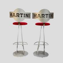 Load image into Gallery viewer, Pair of Vintage Steel metal Martini bar Stools