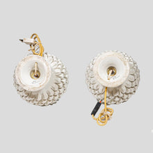 Load image into Gallery viewer, Pair of Vintage Pine cone shape white ceramic table lamps