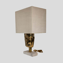 Load image into Gallery viewer, Vintage Brass face sculpture table lamps