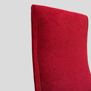 Pair of French 1950s Red upholstered armchairs by Stella Durera