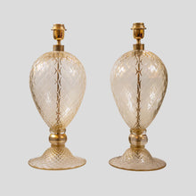 Load image into Gallery viewer, Pair of blown Murano glass Veronese table lamps