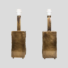 Load image into Gallery viewer, Pair of brutalist table lamps designed by Luciano Frigerio