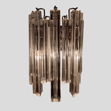 Load image into Gallery viewer, Pair of clear Murano glass Triedri wall lights