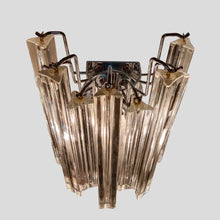 Load image into Gallery viewer, Pair of clear Murano glass Triedri wall lights