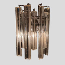 Load image into Gallery viewer, Pair of clear Murano glass Triedri wall lights