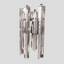Load image into Gallery viewer, Pair of clear Murano glass Triedri wall lights
