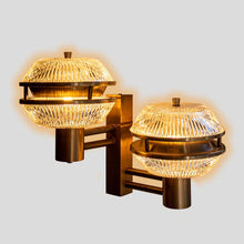Load image into Gallery viewer, Pair of flying saucers wall lights attributed to Sergio Mazza