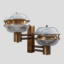 Load image into Gallery viewer, Pair of flying saucers wall lights attributed to Sergio Mazza