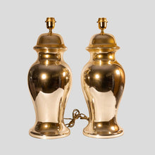 Load image into Gallery viewer, Pair of gold mirrored Chinese classic shape table lamps