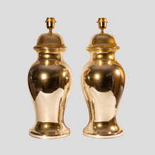 Load image into Gallery viewer, Pair of gold mirrored Chinese classic shape table lamps
