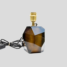 Load image into Gallery viewer, Murano Diamond Cut Faceted tobacco colour glass table lamps