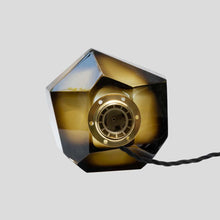 Load image into Gallery viewer, Murano Diamond Cut Faceted tobacco colour glass table lamps