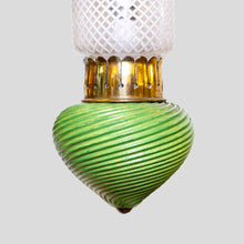 Load image into Gallery viewer, Pair of 1930s Murano clear white and green glass on brass wall lights
