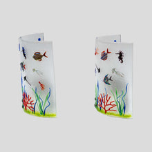 Load image into Gallery viewer, Pair of white colour Murano glass aquarium wall lights
