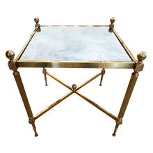 Load image into Gallery viewer, Pair of French Midcentury Low Single Tier Side Tables with Eglomise Glass