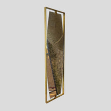 Load image into Gallery viewer, Tall Rectangular Mid Century Style brass frame mirror