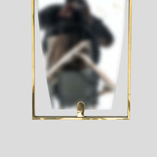 Load image into Gallery viewer, Tall Rectangular Mid Century Style brass frame mirror