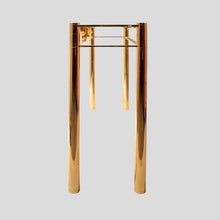 Load image into Gallery viewer, Vintage gold console with smoke glass top att. to Romeo Rega