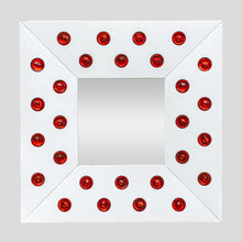 Load image into Gallery viewer, An outstanding white and red glass mirror by Rida Giulio Rida