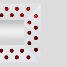 Load image into Gallery viewer, An outstanding white and red glass mirror by Rida Giulio Rida