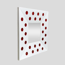 Load image into Gallery viewer, An outstanding white and red glass mirror by Rida Giulio Rida