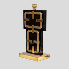 Load image into Gallery viewer, A black perspex with brass deco table lamps by Frigerio