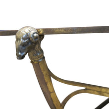 Load image into Gallery viewer, Maison Jansen Round Coffee Table with Rams head accent, 1950s