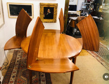 Load image into Gallery viewer, Extending or metamorphic "Flip-Flap" table by Dyrlund, Denmark. 1960s.