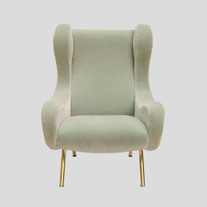 Velvet upholstered Marco Zanuso design Senior Chair