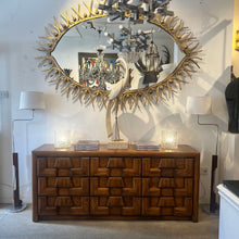 Load image into Gallery viewer, 1970s Walnut Brutalist Sideboard with Nine Drawers