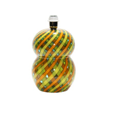Load image into Gallery viewer, Cenedese 1960s yellow orange and green blown reticello glass table lamp

