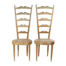 Load image into Gallery viewer, A pair of 1950s Elegant high back side chairs