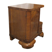 Load image into Gallery viewer, Pair of 1930s Belgian Art Deco Walnut Veneered Bedside Tables