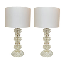 Load image into Gallery viewer, Pair of Sculptural Swedish Glass Table Lamps, 1970s