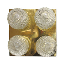 Load image into Gallery viewer, Pair of Large Vintage 1970s Brass & Glass Wall Lights with Four Globe Shades