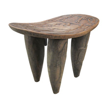 Load image into Gallery viewer, Vintage Hand-Carved Wooden Stool, Folk Art, African Design, 1950s