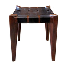 Load image into Gallery viewer, Pair of Teak and Leather Stools, 1950s, American
