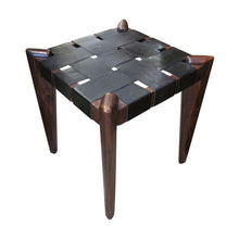 Load image into Gallery viewer, Pair of Teak and Leather Stools, 1950s, American