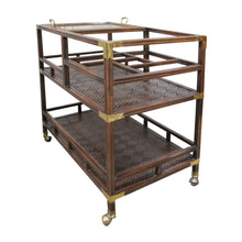 Load image into Gallery viewer, Mid-Century English Drinks Trolley with Removable Glass Tray
