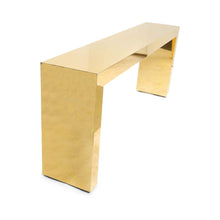 Load image into Gallery viewer, Large bespoke gold console table by Railis Kotlevs